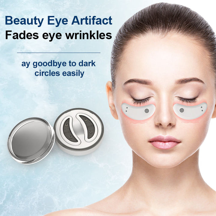 Premium LED Red Light Eye Therapy Massager with EMS and Gel Patches for Under Eye Wrinkle Treatment, 2 Modes, Rechargeable 
