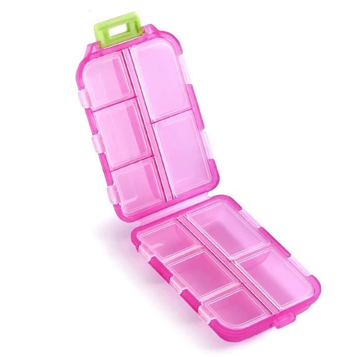 Premium Tragbarer 10-Fächer Pillenorganisator – Kompakter Medikamentenhalter für Vitamine, Fischöl und Tabletten – Feuchtigkeitsbeständig, umweltfreundliches Design aus Weizenstroh, reisetaugliche Aufbewahrungsbox