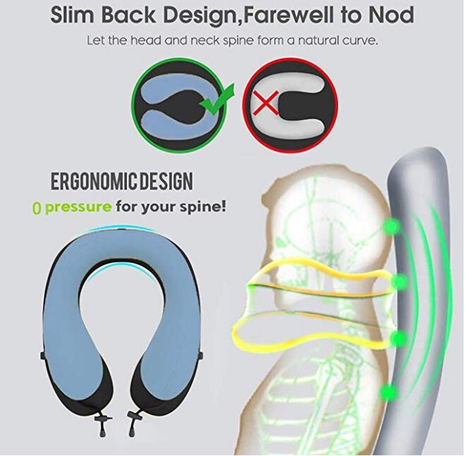 High-Quality U-Shape Memory Foam Travel Pillow with Adjustable Height, Comfortable Neck Support Pillow for Sleep, Ideal 