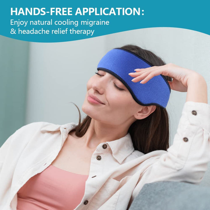 Premium Migraine Ice Head Wrap for Headache and Tension Relief – Gel Ice Pack Headband with Hot and Cold Therapy, Adjustable 