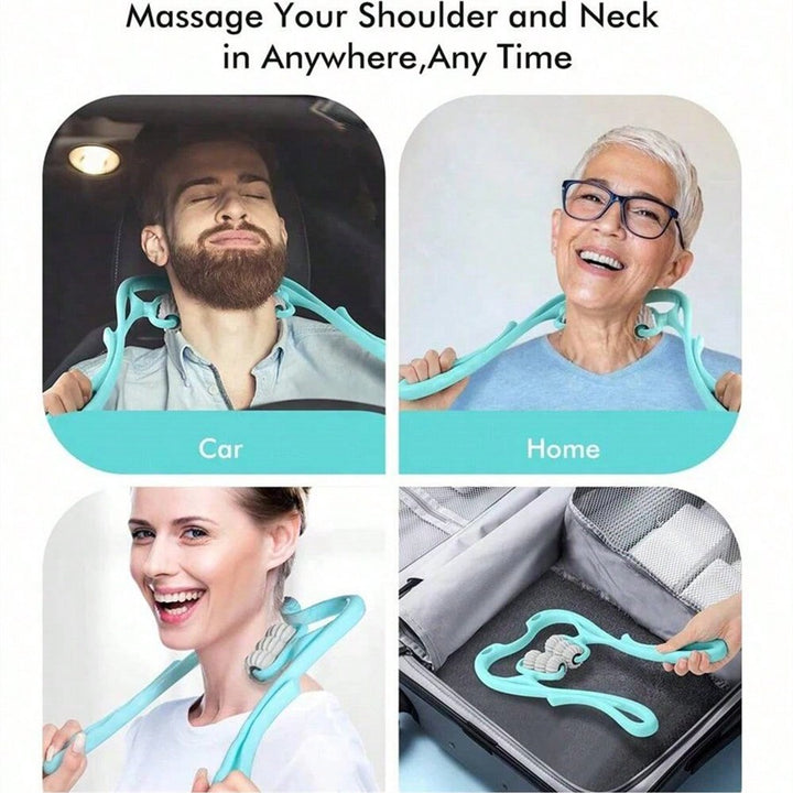 Premium Handheld Neck Massager – Trigger Point Roller for Deep Tissue Pain Relief, Adjustable 360° Massage Balls for Neck,