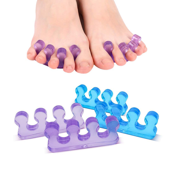 Premium Silikonzehenseparator (2 Stück) - Flexible Gelzehenabstandshalter für Nagellack & Pediküre - Weich, bequem und ideal für Hallux Valgus & Hammerzehen - 5 Farben verfügbar, Einheitsgröße passt den meisten