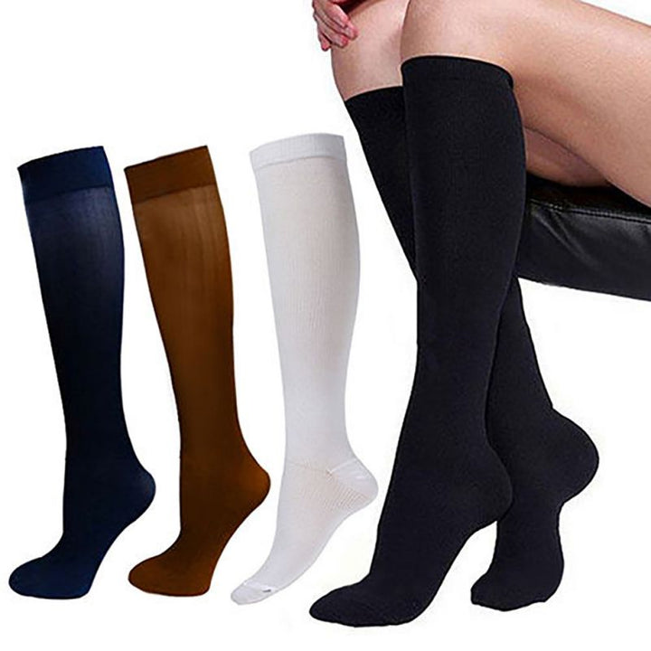 Premium Compression Socks for Men & Women – 6 Pairs, Black & Skin Color – Support for Varicose Veins, Swelling, Recovery, 