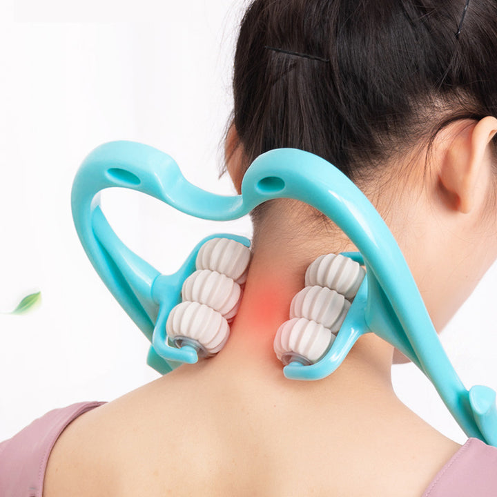 Premium Handheld Neck Massager – Trigger Point Roller for Deep Tissue Pain Relief, Adjustable 360° Massage Balls for Neck,