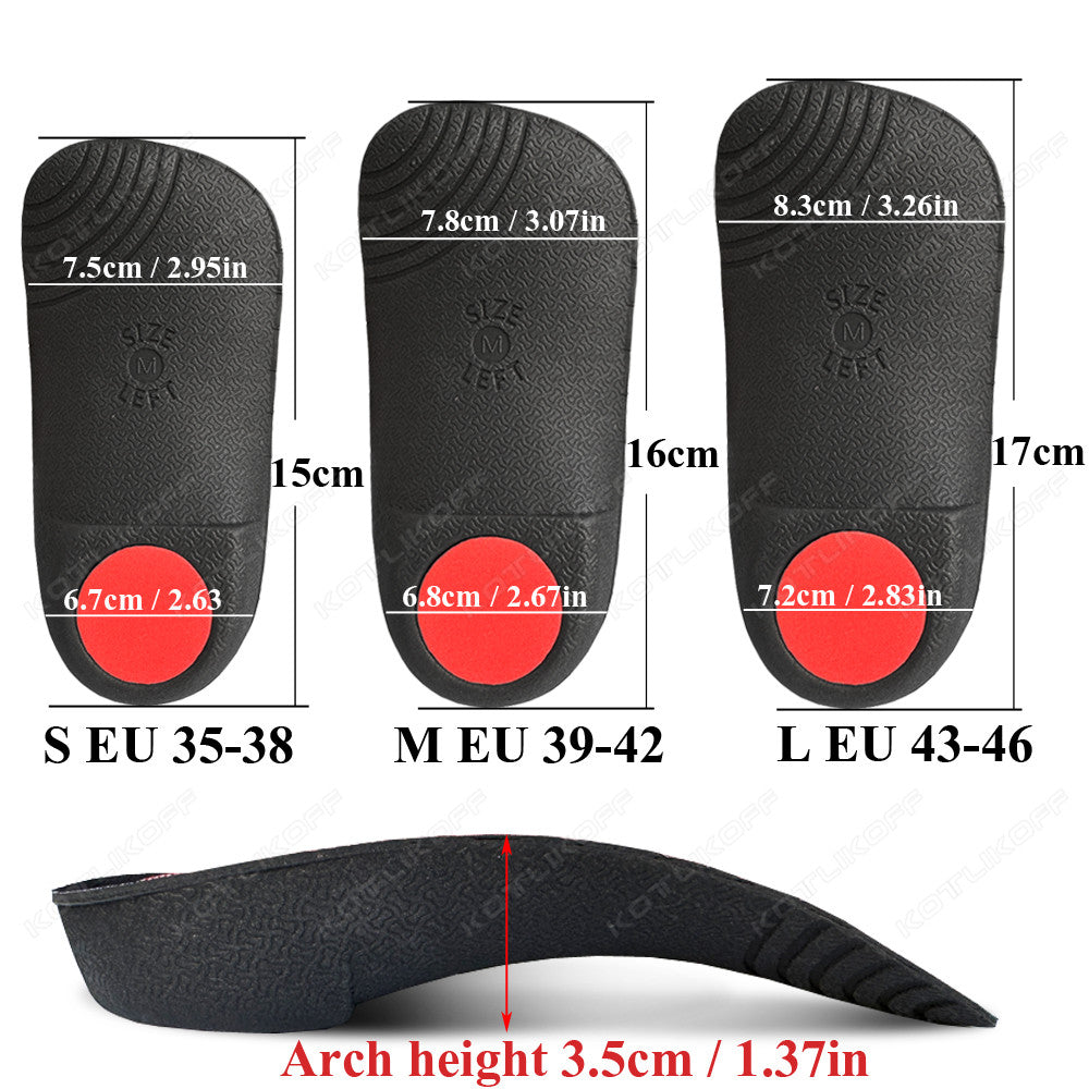 High-Quality Arch Support Insoles for Men & Women - Orthopedic Cushion Pads for Shoes, Shock Absorption & Anti-Slip 