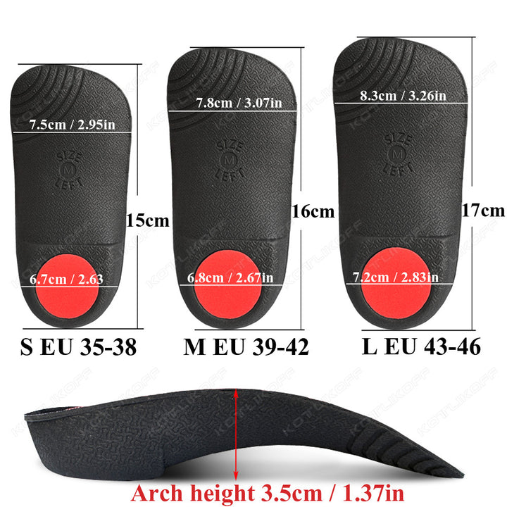 High-Quality Arch Support Insoles for Men & Women - Orthopedic Cushion Pads for Shoes, Shock Absorption & Anti-Slip 