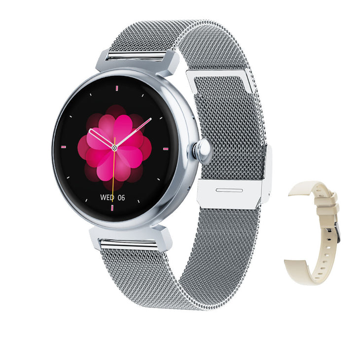Premium Fashion Smartwatch für Frauen, 1.04" AMOLED-Display, Bluetooth-Anruf, Metallgehäuse, IP68 wasserdicht, Herzfrequenz, Musiksteuerung, Schlaf- und Fitness-Tracking, mehrere Sportmodi