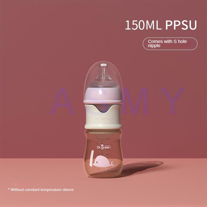 Premium Newborn Baby Bottle – PPSU, Wide Mouth, 150ml-300ml, Removable Nipple, Sealed Isolation, Fast Milk Filling, Pink/Blue