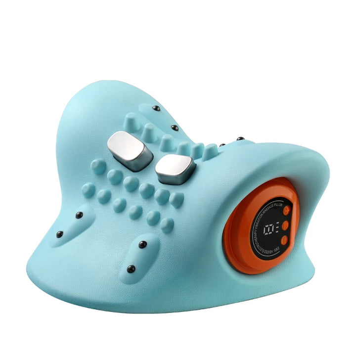 Premium Electric EMS Neck Massager with Heated Neck Stretcher, Vibration and Infrared Airbag Cervical Spine Support for 