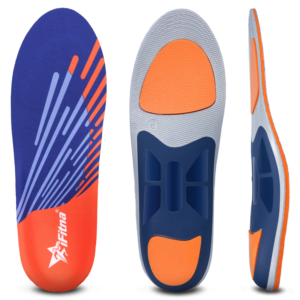 Premium High Arch Support Orthopedic Insoles for Plantar Fasciitis Relief, Cushioning Foot Inserts for Flat Feet, Deep Heel 