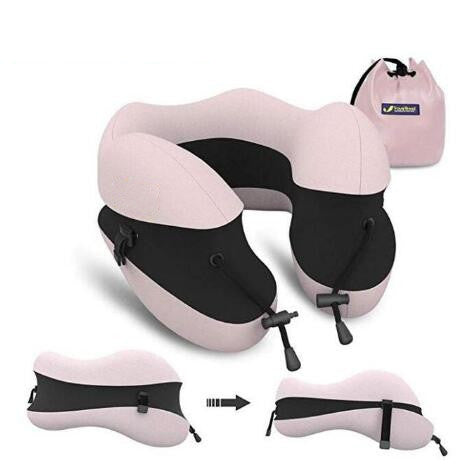 High-Quality U-Shape Memory Foam Travel Pillow with Adjustable Height, Comfortable Neck Support Pillow for Sleep, Ideal 