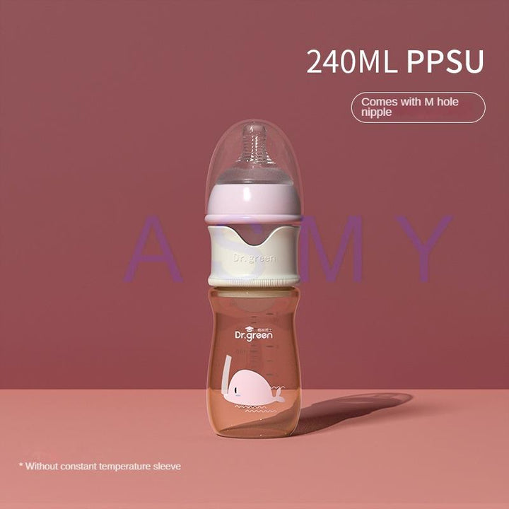Premium Newborn Baby Bottle – PPSU, Wide Mouth, 150ml-300ml, Removable Nipple, Sealed Isolation, Fast Milk Filling, Pink/Blue
