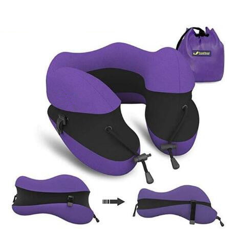 High-Quality U-Shape Memory Foam Travel Pillow with Adjustable Height, Comfortable Neck Support Pillow for Sleep, Ideal 