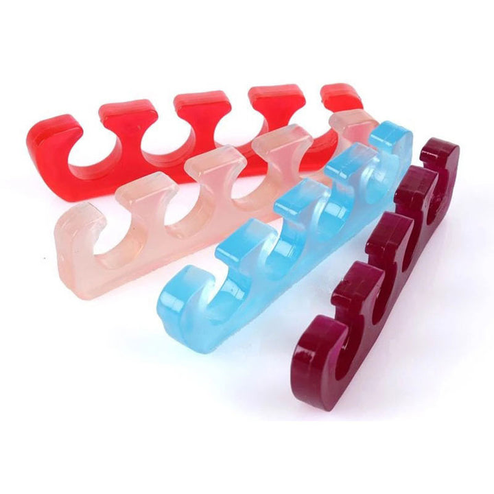 Premium Silikonzehenseparator (2 Stück) - Flexible Gelzehenabstandshalter für Nagellack & Pediküre - Weich, bequem und ideal für Hallux Valgus & Hammerzehen - 5 Farben verfügbar, Einheitsgröße passt den meisten