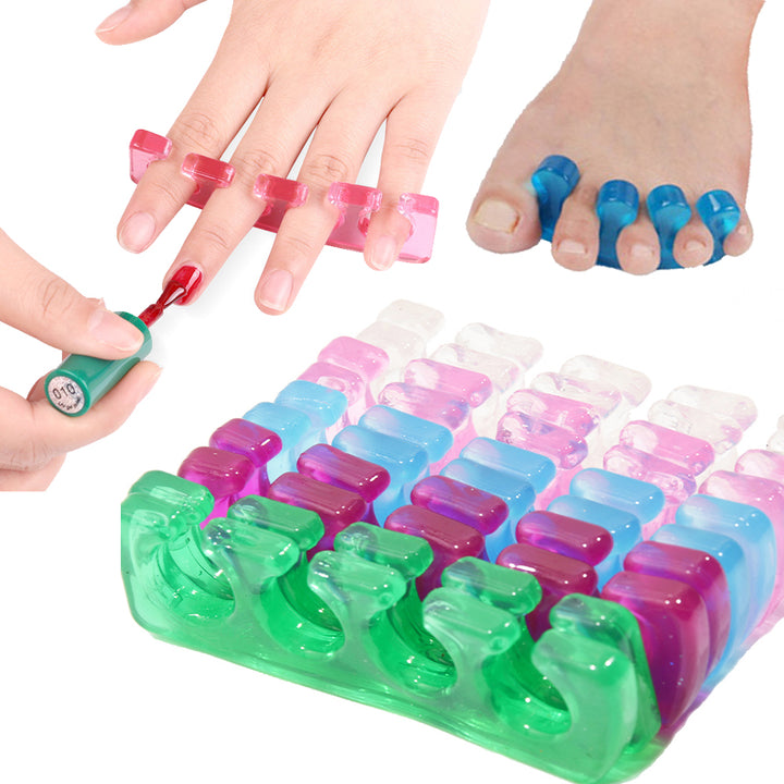 Premium Silikonzehenseparator (2 Stück) - Flexible Gelzehenabstandshalter für Nagellack & Pediküre - Weich, bequem und ideal für Hallux Valgus & Hammerzehen - 5 Farben verfügbar, Einheitsgröße passt den meisten