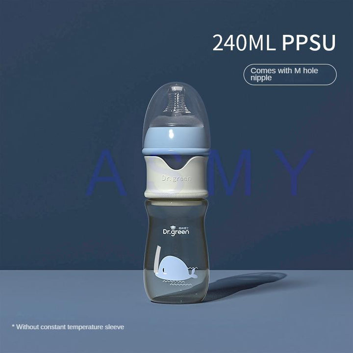 Premium Newborn Baby Bottle – PPSU, Wide Mouth, 150ml-300ml, Removable Nipple, Sealed Isolation, Fast Milk Filling, Pink/Blue