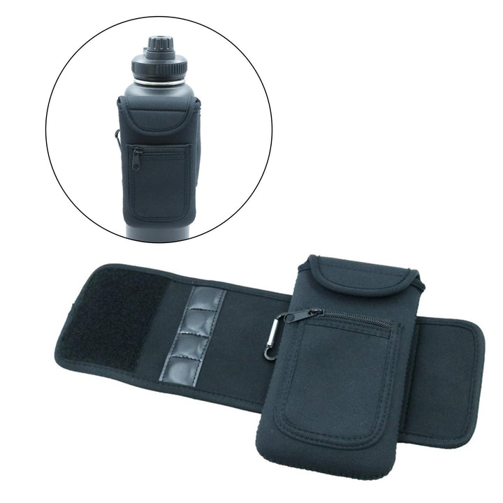 Premium Gym Magnetic Phone Bag – Anti-Slip Sleeve Pouch for 18-40 oz Water Bottle with Pockets for Keys, Cards, Headphones