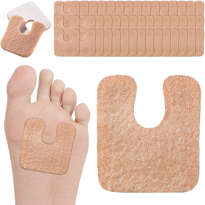 Premium 48pcs Toe Protector Pads for Bunion & Callus Relief | Friction Reduction Foot Care U-Shaped Cushions for Pain and 
