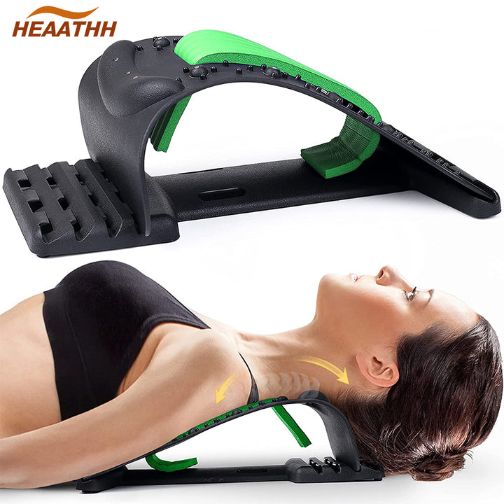 Hochwertiger 4-stufiger Nacken- und Rückenstrecker mit Magnetotherapie - Verstellbare Unterstützung für die Halswirbelsäule zur Schmerzlinderung, Massagegerät für die Lenden- und obere Rückenregion für Zuhause und Büro