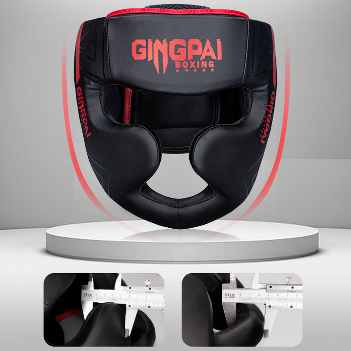 Premium Kickboxing Helmet – Full Face Muay Thai, MMA, Karate, Sanda Training Headgear, PU Leather, Protective Guard for Men