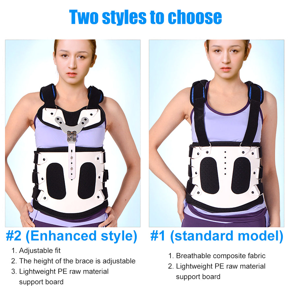 Premium TLSO Thoracic Full Back Brace for Kyphosis & Osteoporosis Relief, Adjustable Compression Support for Spinal Fractures