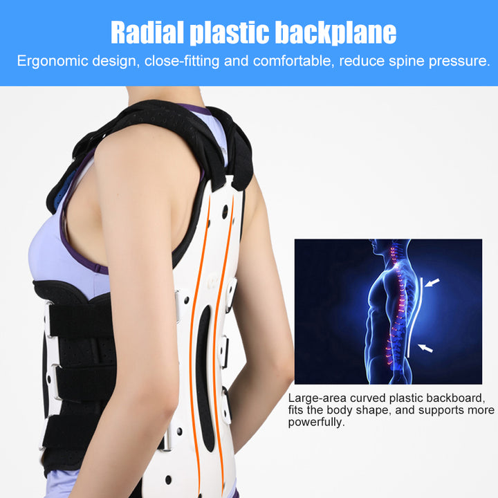 Premium TLSO Thoracic Full Back Brace for Kyphosis & Osteoporosis Relief, Adjustable Compression Support for Spinal Fractures