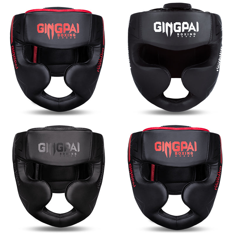 Premium Kickboxing Helmet – Full Face Muay Thai, MMA, Karate, Sanda Training Headgear, PU Leather, Protective Guard for Men