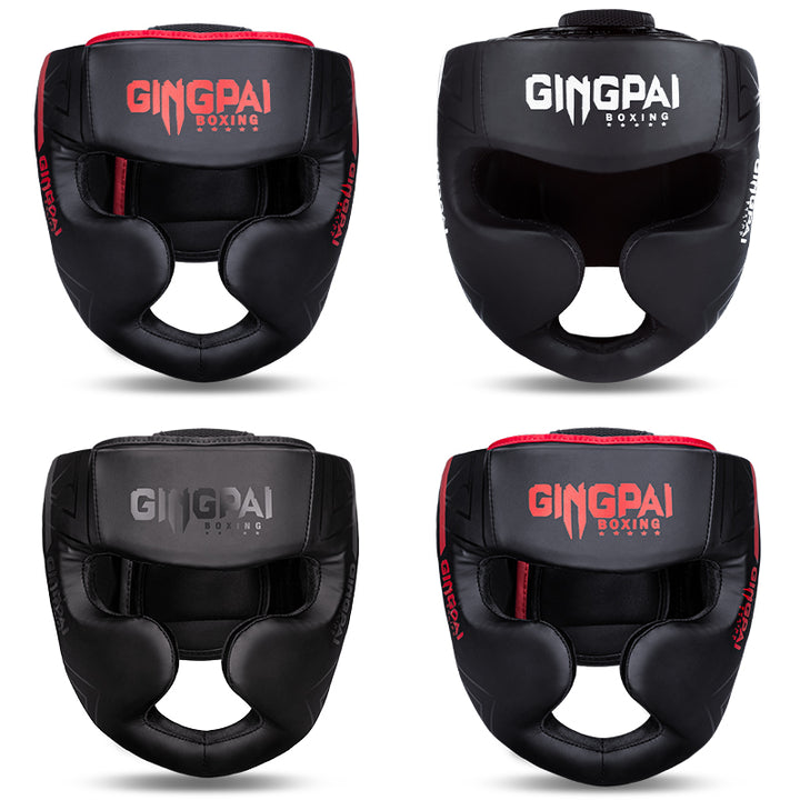 Premium Kickboxing Helmet – Full Face Muay Thai, MMA, Karate, Sanda Training Headgear, PU Leather, Protective Guard for Men