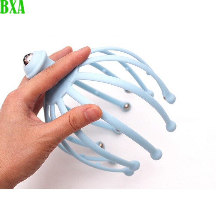 Premium Head Massager - Octopus Scalp Scratcher with Stainless Steel Tentacles for Deep Tissue Relaxation, Acupoint