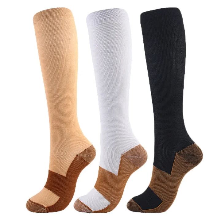 Premium Compression Knee High Socks for Men & Women – Varicose Vein & Pressure Support – Running, Sports & Health Care 