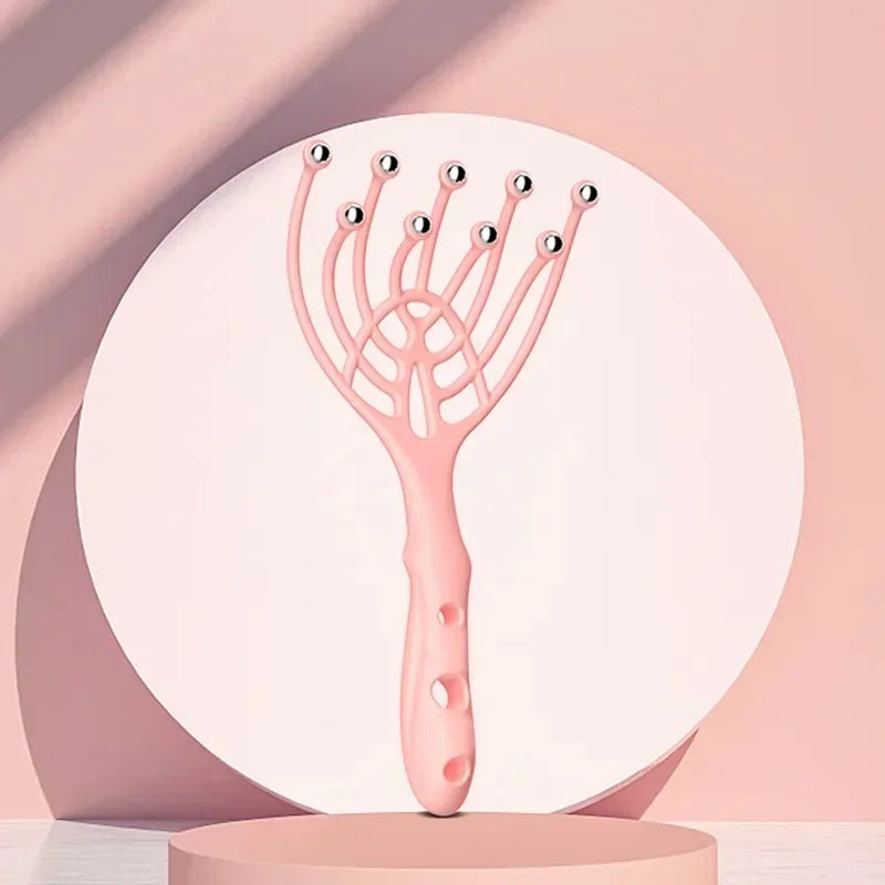 Premium Head Massager - Octopus Scalp Scratcher with Stainless Steel Tentacles for Deep Tissue Relaxation, Acupoint