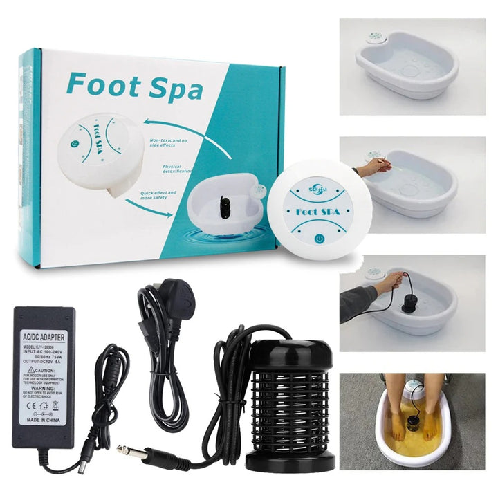 Premium Elektrisches Fußbad-Massager – Mini-Ionisches Entgiftungsbad mit Vibrationswhirlpool & Pressotherapie, Aqua-Reinigung für Entspannung und Fußschmerzlinderung