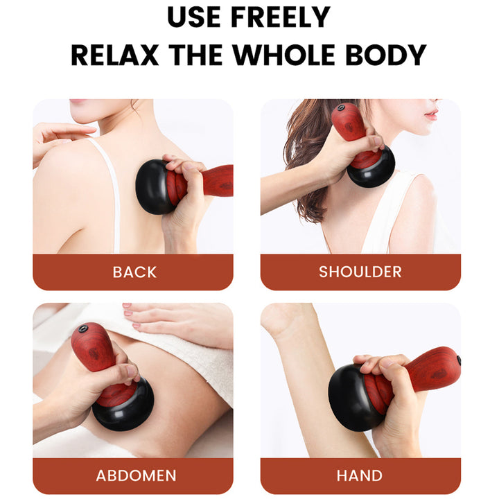 Premium Hot Stone Electric Gua Sha Massager for Skin Lift & Muscle Relaxation – Natural Bianstone, 5 Temperature Settings, 
