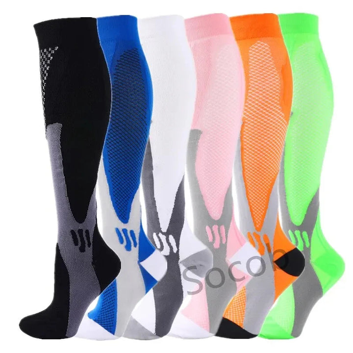 Premium Kompressionssocken für Männer und Frauen – Elastische Sport-, Lauf-, Wander-, Schwangerschafts- und Flugsocken für Krampfadern, geschwollene Beine, Marathonunterstützung