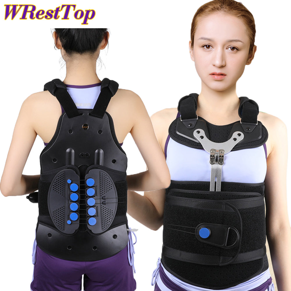 Premium TLSO Thoracic Full Back Brace for Kyphosis & Osteoporosis Relief, Adjustable Compression Support for Spinal Fractures