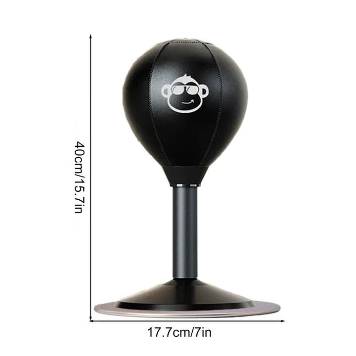 Premium Stress Relief Punching Bag – Desktop Boxing Speed Ball with Suction Cup Base – Inflatable Foam Spring for Reflex & 