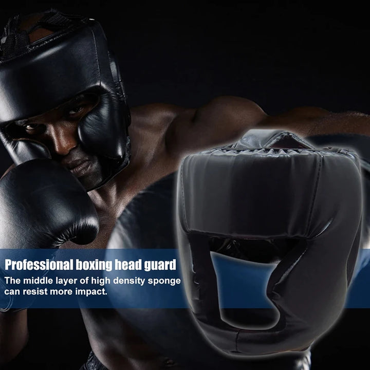 Premium Boxing Headgear for Children & Adults – Karate, Muay Thai, MMA, Sanda Training Safety Helmet, PU Leather, Adjustable
