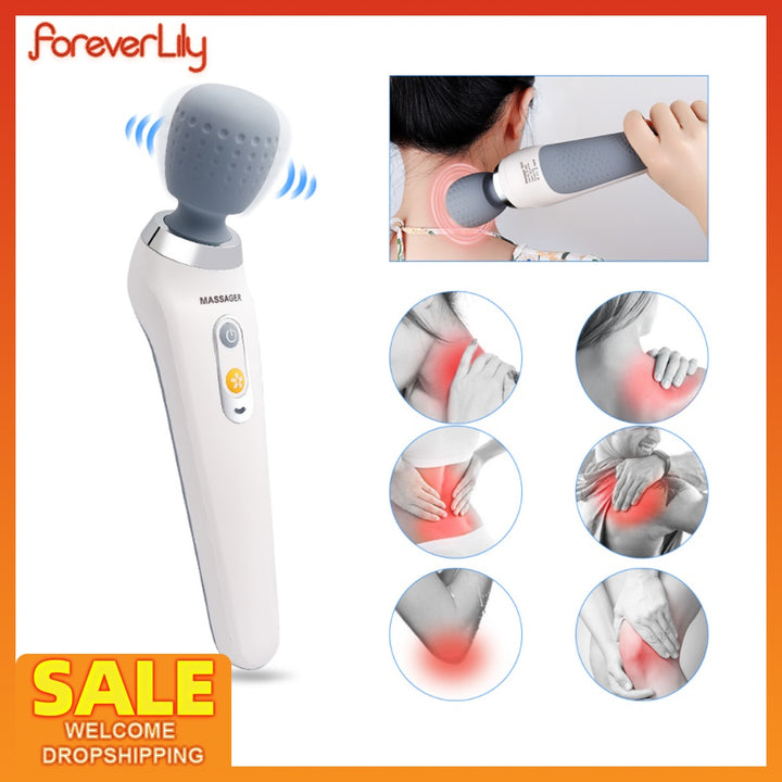 Premium USB Handheld Elektrischer Zauberstab-Massager - Hochfrequenz-Vibration Tiefengewebsmassagegerät zur Linderung von Körper-, Nacken- und Rückenschmerzen