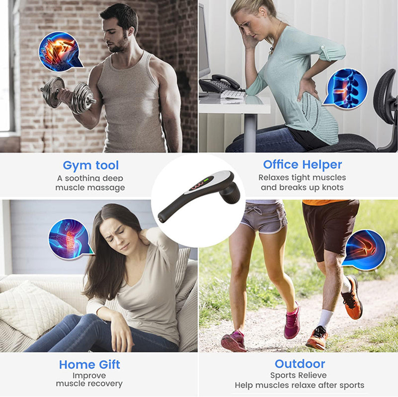 Premium USB Handheld Elektrischer Zauberstab-Massager - Hochfrequenz-Vibration Tiefengewebsmassagegerät zur Linderung von Körper-, Nacken- und Rückenschmerzen
