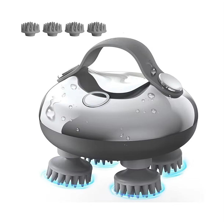 Premium Rechargeable Electric Scalp Massager for Hair Growth, Stress Relief & Headache Relief – Waterproof Handheld Massager