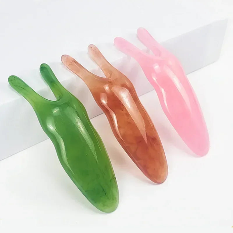 Premium Resin Face Lifting Gua Sha Tool - Y-shaped Fork Massage Plate for Facial Sculpting, Nose Massage, and Trigger Point