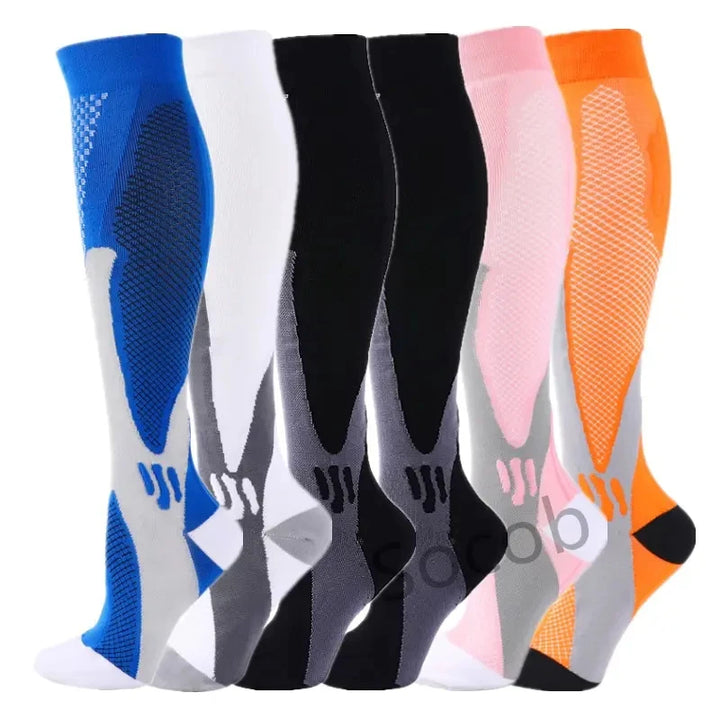 Premium Kompressionssocken für Männer und Frauen – Elastische Sport-, Lauf-, Wander-, Schwangerschafts- und Flugsocken für Krampfadern, geschwollene Beine, Marathonunterstützung