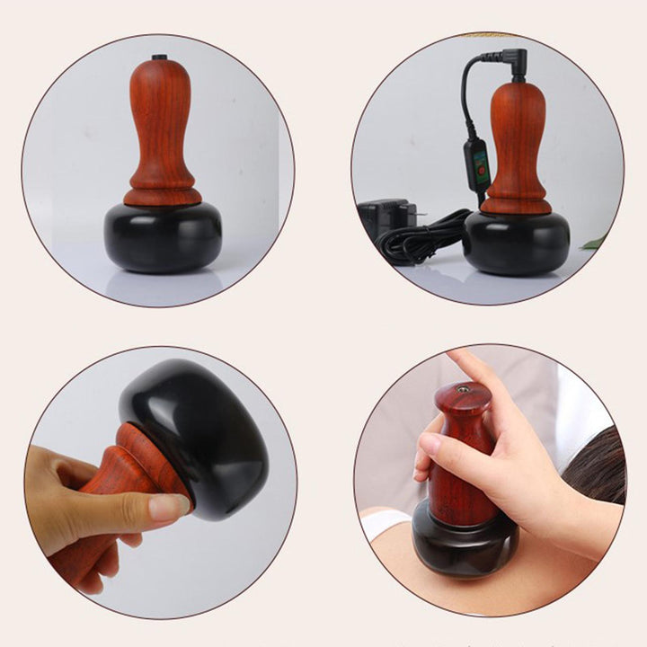 Premium Hot Stone Electric Gua Sha Massager for Skin Lift & Muscle Relaxation – Natural Bianstone, 5 Temperature Settings, 