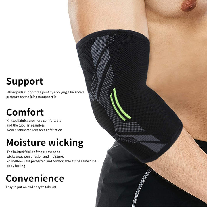 Premium Breathable Elastic Elbow Support Arm Sleeve for Basketball & Badminton – One-Piece Design, Comfortable & Protective,