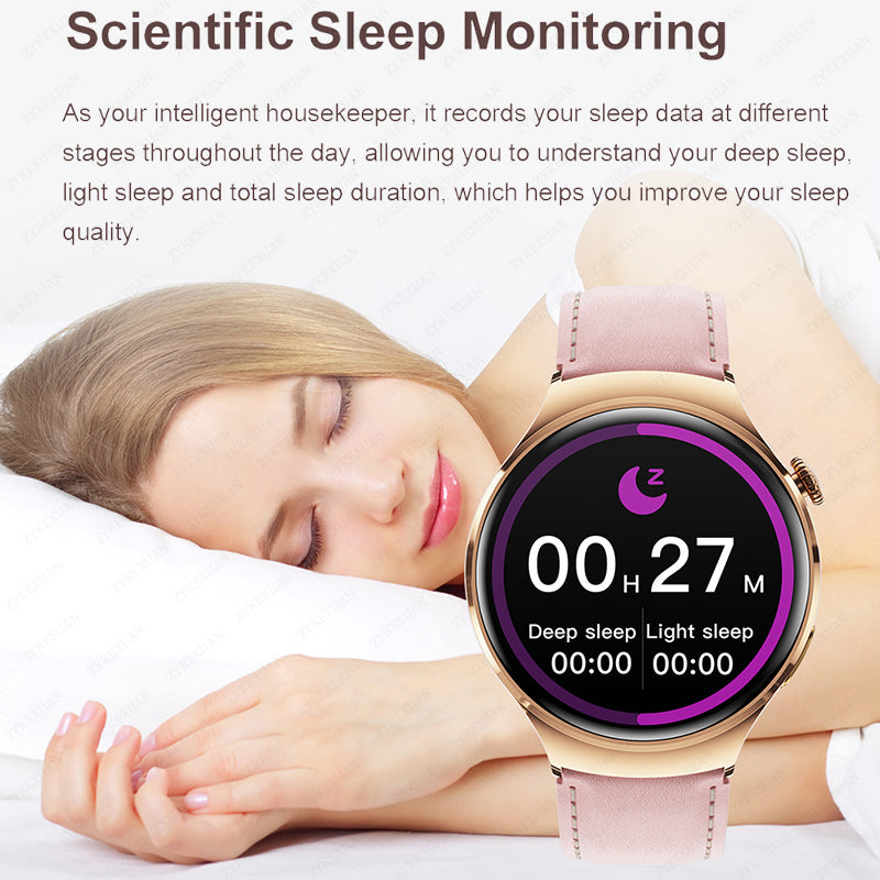 Premium Smartwatch for Women - AMOLED Display, Bluetooth Calling, NFC, GPS, IP68 Waterproof, Multiple Sports Modes, Heart 