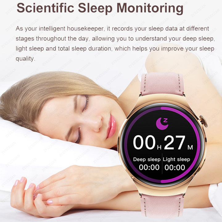 Premium Smartwatch for Women - AMOLED Display, Bluetooth Calling, NFC, GPS, IP68 Waterproof, Multiple Sports Modes, Heart 