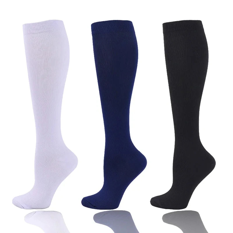 Premium Kompressionssocken für Männer und Frauen – Elastische Sport-, Lauf-, Wander-, Schwangerschafts- und Flugsocken für Krampfadern, geschwollene Beine, Marathonunterstützung