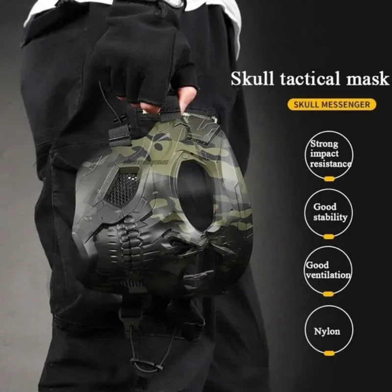 Premium Motorcycle Skull Mouth Mask with UV Protection – Tactical Off-Road Riding Goggles, Windproof, Dust-Proof, Anti-Glare 