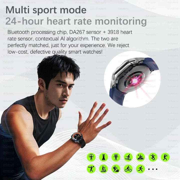 Premium Smartwatch for Men – 1.43'' 3D Surround Vision Display, 4GB RAM, 32GB Storage, Bluetooth Calling, Waterproof, Heart 