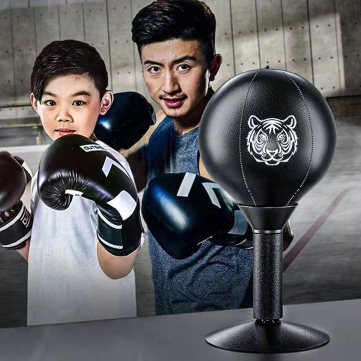 Premium Stress Relief Punching Bag – Desktop Boxing Speed Ball with Suction Cup Base – Inflatable Foam Spring for Reflex & 